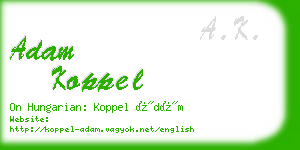 adam koppel business card